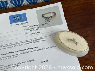 MaxSold Auction: 14K White Gold Diamond Solitaire Ring - Hamilton (Ontario, Canada) SELLER MANAGED Estate Sale Online Auction - Gertrude Street