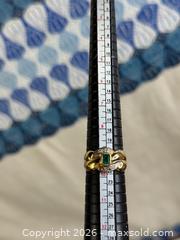 MaxSold Auction: 14K Yellow Gold Emerald & Diamond Ring 0.38ct Emerald 0.07ctw Diamonds - Hamilton (Ontario, Canada) SELLER MANAGED Estate Sale Online Auction - Gertrude Street