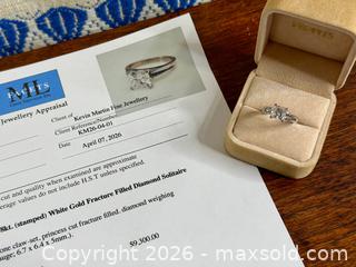 MaxSold Auction: 18K White Gold Princess Cut Diamond Solitaire Ring 1.71ct G-H I1 - Hamilton (Ontario, Canada) SELLER MANAGED Estate Sale Online Auction - Gertrude Street