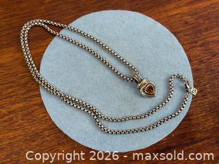 MaxSold Auction: DAVID YURMAN Sterling and 14K Yellow Gold Citrine Pendant & 32.5" Box Necklace - Hamilton (Ontario, Canada) SELLER MANAGED Estate Sale Online Auction - Gertrude Street