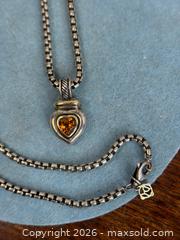 MaxSold Auction: DAVID YURMAN Sterling and 14K Yellow Gold Citrine Pendant & 32.5" Box Necklace - Hamilton (Ontario, Canada) SELLER MANAGED Estate Sale Online Auction - Gertrude Street