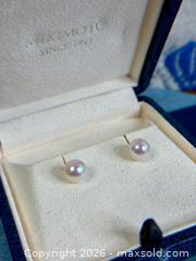 MaxSold Auction: MIKIMOTO 18k Gold + 8mm 'Angel Tear' Pearl Earrings - Hamilton (Ontario, Canada) SELLER MANAGED Estate Sale Online Auction - Gertrude Street