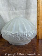 MaxSold Auction: Vintage Frosted Glass Lamp Shades Floral & Rose Pattern Art Deco / Nouveau Pair - Hamilton (Ontario, Canada) SELLER MANAGED Estate Sale Online Auction - Gertrude Street