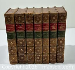 MaxSold Auction: 1859-1860 The History of England Antique Leather Bound 7 vol Book Set by Lord Macaulay - Burlington (Ontario, Canada) SELLER MANAGED Estate Sale Online Auction - Fairview Street (STORAGE)