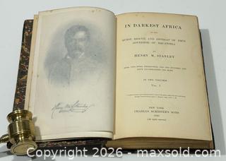 MaxSold Auction: 1890 In Darkest Africa by Henry M Stanley 2 vol Book Set - Burlington (Ontario, Canada) SELLER MANAGED Estate Sale Online Auction - Fairview Street (STORAGE)