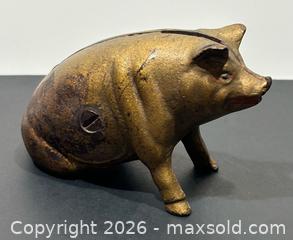 MaxSold Auction: Antique Cast Iron Sitting Pig/Piggy Still Coin Bank - Burlington (Ontario, Canada) SELLER MANAGED Estate Sale Online Auction - Fairview Street (STORAGE)