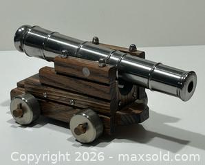 MaxSold Auction: Handcrafted Stainless Steel Cannon on Wooden Carriage - Burlington (Ontario, Canada) SELLER MANAGED Estate Sale Online Auction - Fairview Street (STORAGE)