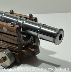 MaxSold Auction: Handcrafted Stainless Steel Cannon on Wooden Carriage - Burlington (Ontario, Canada) SELLER MANAGED Estate Sale Online Auction - Fairview Street (STORAGE)
