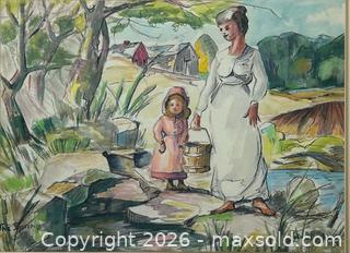 MaxSold Auction: John Blanchard (1904-93) 'The Spring' Dated 68 Framed Watercolour Painting - Burlington (Ontario, Canada) SELLER MANAGED Estate Sale Online Auction - Fairview Street (STORAGE)
