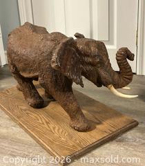 MaxSold Auction: Large Hand Carved Wooden Elephant 39lbs - Burlington (Ontario, Canada) SELLER MANAGED Estate Sale Online Auction - Fairview Street (STORAGE)