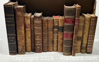 MaxSold Auction: Lot of 14 Leather Bound Decorative 18-20th Century Books - Burlington (Ontario, Canada) SELLER MANAGED Estate Sale Online Auction - Fairview Street (STORAGE)