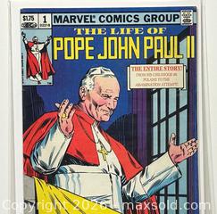 MaxSold Auction: Marvel The Life of Pope John Paul II #1 Comic - Burlington (Ontario, Canada) SELLER MANAGED Estate Sale Online Auction - Fairview Street (STORAGE)