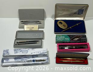 MaxSold Auction: Radio Shack Talking Watch Pen in Orig Box + others incl Cross, Sheaffer Pen & Pencil Sets - Burlington (Ontario, Canada) SELLER MANAGED Estate Sale Online Auction - Fairview Street (STORAGE)