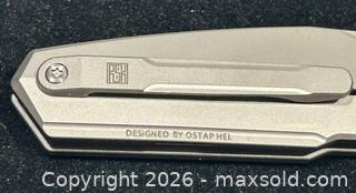 MaxSold Auction: Real Steel S3 Puukko Flipper Designed by Ostap Hel and Li, Huangao c/w COA  - Burlington (Ontario, Canada) SELLER MANAGED Estate Sale Online Auction - Fairview Street (STORAGE)