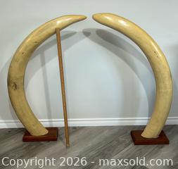 MaxSold Auction: Realistic Faux Pair of Elephant Tusks LARGE 3.5 Feet Tall - Burlington (Ontario, Canada) SELLER MANAGED Estate Sale Online Auction - Fairview Street (STORAGE)