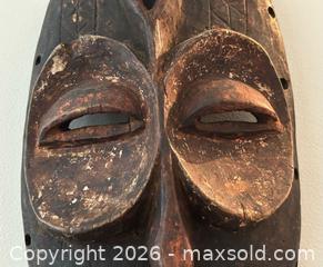 MaxSold Auction: Vintage African Hand Carved Wood Tribal Wall Mask - Burlington (Ontario, Canada) SELLER MANAGED Estate Sale Online Auction - Fairview Street (STORAGE)