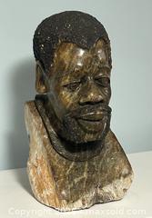 MaxSold Auction: Vintage African Serpentine Stone Male Bust 15” Tall weight 40Ibs - Burlington (Ontario, Canada) SELLER MANAGED Estate Sale Online Auction - Fairview Street (STORAGE)