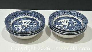 MaxSold Auction: Vintage Churchill England Blue Willow Desert/Fruit Bowls x 8 - Burlington (Ontario, Canada) SELLER MANAGED Estate Sale Online Auction - Fairview Street (STORAGE)