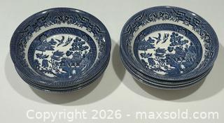 MaxSold Auction: Vintage Churchill England Blue Willow Desert/Fruit Bowls x 8 - Burlington (Ontario, Canada) SELLER MANAGED Estate Sale Online Auction - Fairview Street (STORAGE)
