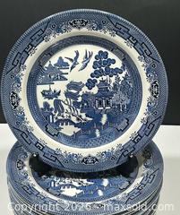 MaxSold Auction: Vintage Churchill England Blue Willow Dinner Plates x 12 - Burlington (Ontario, Canada) SELLER MANAGED Estate Sale Online Auction - Fairview Street (STORAGE)