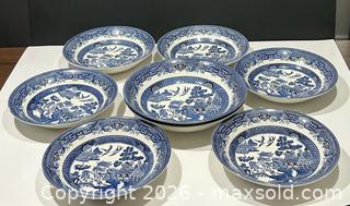 MaxSold Auction: Vintage Churchill England Blue Willow Salad Bowls x 6 and Serving Bowls x 2 - Burlington (Ontario, Canada) SELLER MANAGED Estate Sale Online Auction - Fairview Street (STORAGE)