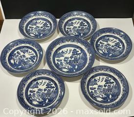 MaxSold Auction: Vintage Churchill England Blue Willow Salad Bowls x 6 and Serving Bowls x 2 - Burlington (Ontario, Canada) SELLER MANAGED Estate Sale Online Auction - Fairview Street (STORAGE)