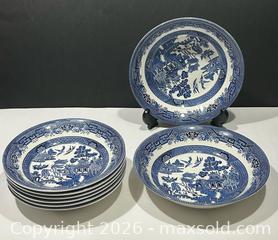 MaxSold Auction: Vintage Churchill England Blue Willow Salad Bowls x 6 and Serving Bowls x 2 - Burlington (Ontario, Canada) SELLER MANAGED Estate Sale Online Auction - Fairview Street (STORAGE)