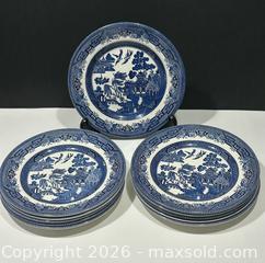 MaxSold Auction: Vintage Churchill England Blue Willow Salad/Luncheon Plates x 11 - Burlington (Ontario, Canada) SELLER MANAGED Estate Sale Online Auction - Fairview Street (STORAGE)