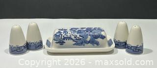MaxSold Auction: Vintage Churchill Japan Blue Willow Covered Butter Dish & 2 Sets of Salt & Pepper Shakers - Burlington (Ontario, Canada) SELLER MANAGED Estate Sale Online Auction - Fairview Street (STORAGE)