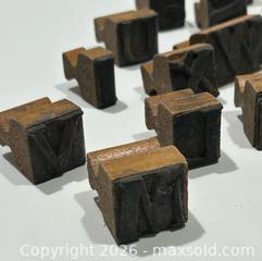 MaxSold Auction: Vintage Collection of Wooden Letterpress Printing Blocks(40pcs) - Burlington (Ontario, Canada) SELLER MANAGED Estate Sale Online Auction - Fairview Street (STORAGE)
