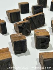 MaxSold Auction: Vintage Collection of Wooden Letterpress Printing Blocks(40pcs) - Burlington (Ontario, Canada) SELLER MANAGED Estate Sale Online Auction - Fairview Street (STORAGE)