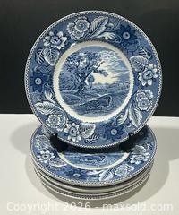 MaxSold Auction: Vintage Wood & Sons England Woodland Blue Dinner Plates Set of 8 - Burlington (Ontario, Canada) SELLER MANAGED Estate Sale Online Auction - Fairview Street (STORAGE)