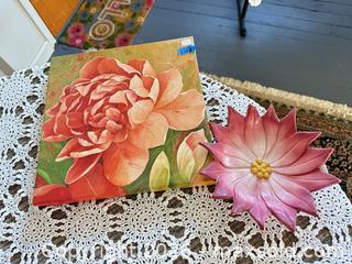 MaxSold Auction: Art:  Peony Flower and Poinsettia Dish - Webster (New York, USA) PARTNER MANAGED Estate Sale Online Auction - Hidden Valley Trail