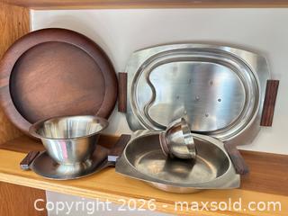MaxSold Auction: MCM Stainless Wood Serving Pieces  - Webster (New York, USA) PARTNER MANAGED Estate Sale Online Auction - Hidden Valley Trail