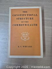 MaxSold Auction: The Constitutional Structure of the Commonwealth by K. C. Wheare - Toronto (Ontario, Canada) SELLER MANAGED Reseller Online Auction -  Cranfield Road