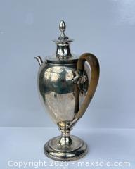 MaxSold Auction: Georgian c.1794 Sterling Silver Chocolate Pot  - Toronto (Ontario, Canada) PARTNER MANAGED Estate Sale Online Auction - Castle Frank Crescent