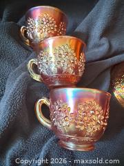 MaxSold Auction: Fenton Marigold Orange Tree Carnival Glass Punch Set #2 - Bremerton (Washington, USA) SELLER MANAGED Estate Sale Online Auction - Burwell Street