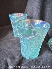 MaxSold Auction: Fenton Platinum Collection Aquamarine Opalescent Stretch/Carnival Glass Punch Set #98/1250 - Bremerton (Washington, USA) SELLER MANAGED Estate Sale Online Auction - Burwell Street