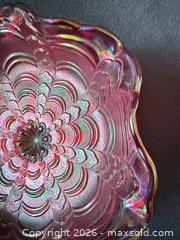 MaxSold Auction: Fenton Red/Amberina Peacock Tail Carnival Glass Pedestal Bowl  - Bremerton (Washington, USA) SELLER MANAGED Estate Sale Online Auction - Burwell Street