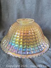 MaxSold Auction: Imperial Clambroth Waffle Block/Monticello Carnival Glass Punch Bowl - Bremerton (Washington, USA) SELLER MANAGED Estate Sale Online Auction - Burwell Street