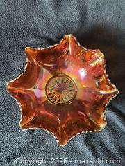 MaxSold Auction: Imperial Marigold Colonial Variant/Flute #393 Carnival Glass Bowl #1 - Bremerton (Washington, USA) SELLER MANAGED Estate Sale Online Auction - Burwell Street