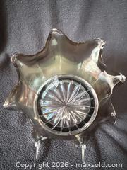 MaxSold Auction: Imperial Smoke Colonial Variant/Flute #393 Carnival Glass Bowl - Bremerton (Washington, USA) SELLER MANAGED Estate Sale Online Auction - Burwell Street