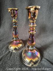MaxSold Auction: Imperial Smoke Double Scroll Carnival Glass Candle Holders (Pair) - Bremerton (Washington, USA) SELLER MANAGED Estate Sale Online Auction - Burwell Street