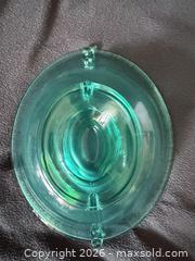 MaxSold Auction: Imperial Teal Double Scroll Stretch/Carnival Glass Console Bowl - Bremerton (Washington, USA) SELLER MANAGED Estate Sale Online Auction - Burwell Street