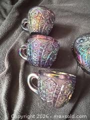 MaxSold Auction: Indiana Glass Amethyst Heirloom Carnival Glass Punch Set - Bremerton (Washington, USA) SELLER MANAGED Estate Sale Online Auction - Burwell Street