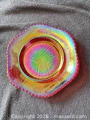 MaxSold Auction: Indiana Glass Sunset/Amberina Heirloom Carnival Glass Butter Dish - Bremerton (Washington, USA) SELLER MANAGED Estate Sale Online Auction - Burwell Street