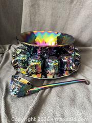 MaxSold Auction: Mosser Amethyst Paneled Grape Carnival Glass Punch Set - Bremerton (Washington, USA) SELLER MANAGED Estate Sale Online Auction - Burwell Street