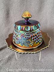 MaxSold Auction: Northwood Amethyst Grape and Cable Carnival Glass Butter Dish - Bremerton (Washington, USA) SELLER MANAGED Estate Sale Online Auction - Burwell Street