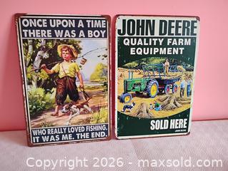 MaxSold Auction: 2 tin signs John Deere and folk art - North Dundas (Ontario, Canada) SELLER MANAGED Estate Sale Online Auction - Nation Valley Road