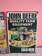 MaxSold Auction: 2 tin signs John Deere and folk art - North Dundas (Ontario, Canada) SELLER MANAGED Estate Sale Online Auction - Nation Valley Road